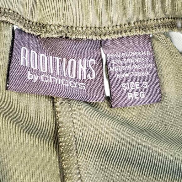 Chicos Additions Pants Leggings Women’s Size 3 US XL Green Pull On Slinky - Picture 4 of 6